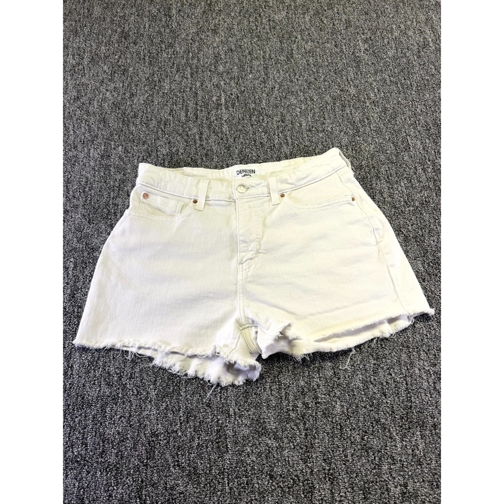 Denizen From Levi's Cut Off Shorts Womens 12 White Denim High Rise Frayed Hem